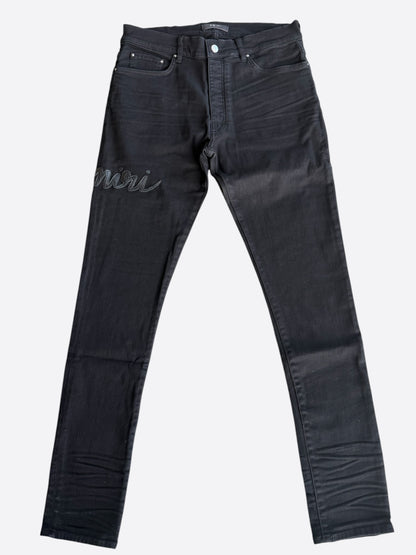 Amiri Black Script Logo Applique Jeans