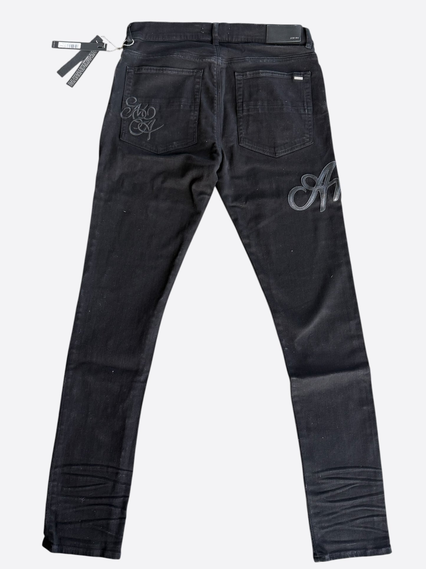 Amiri Black Script Logo Applique Jeans