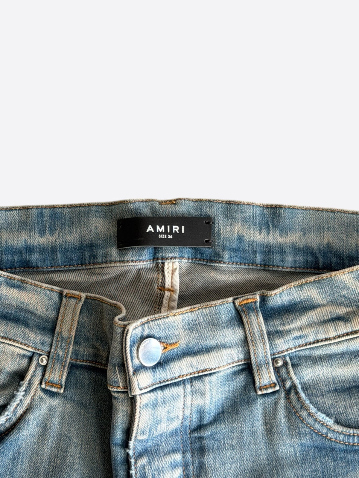 Amiri Clay Indigo Blue Snake Thrasher Jeans
