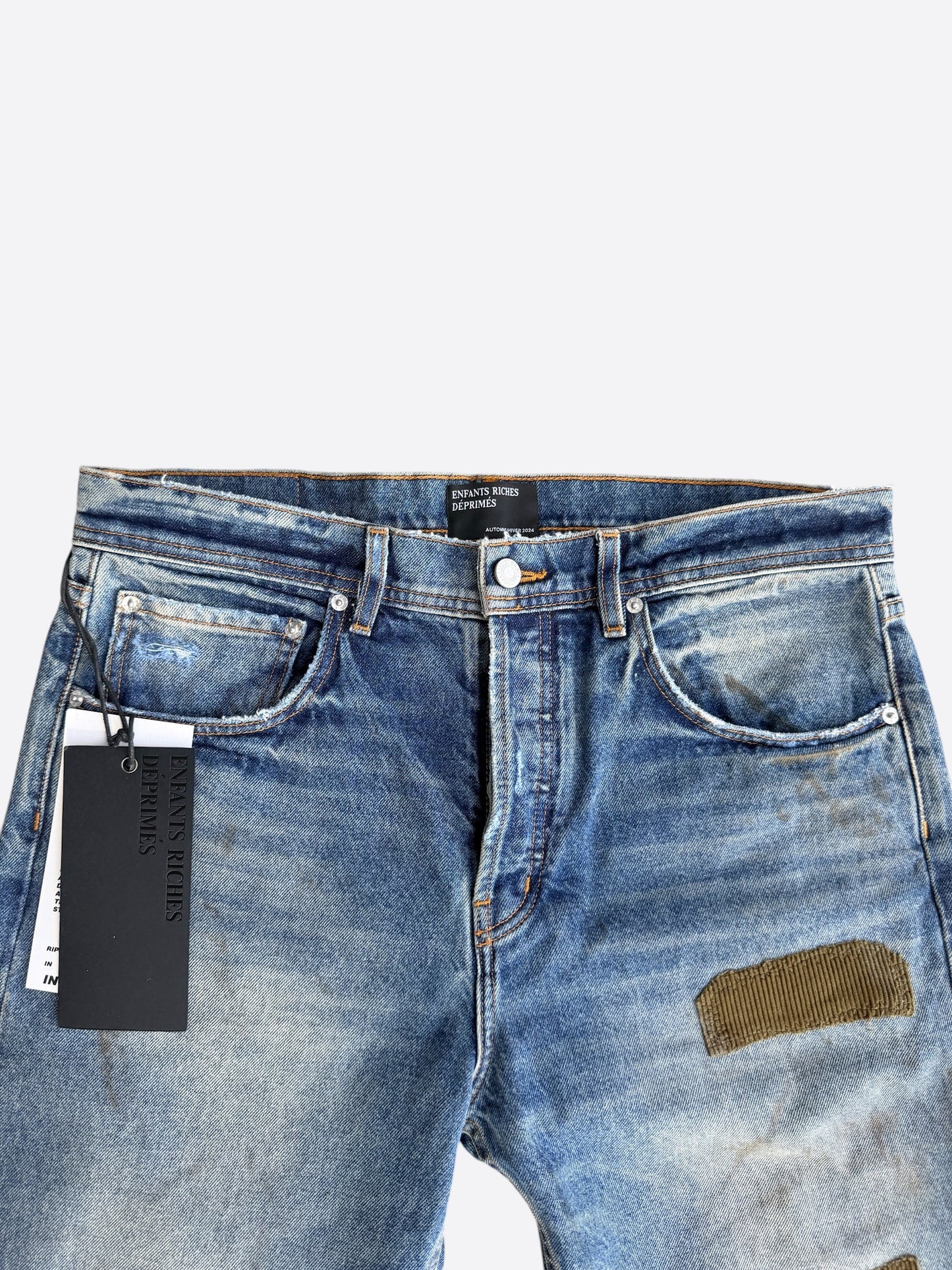 Enfants Riches Deprimes Blue Patchwork Flared Jeans