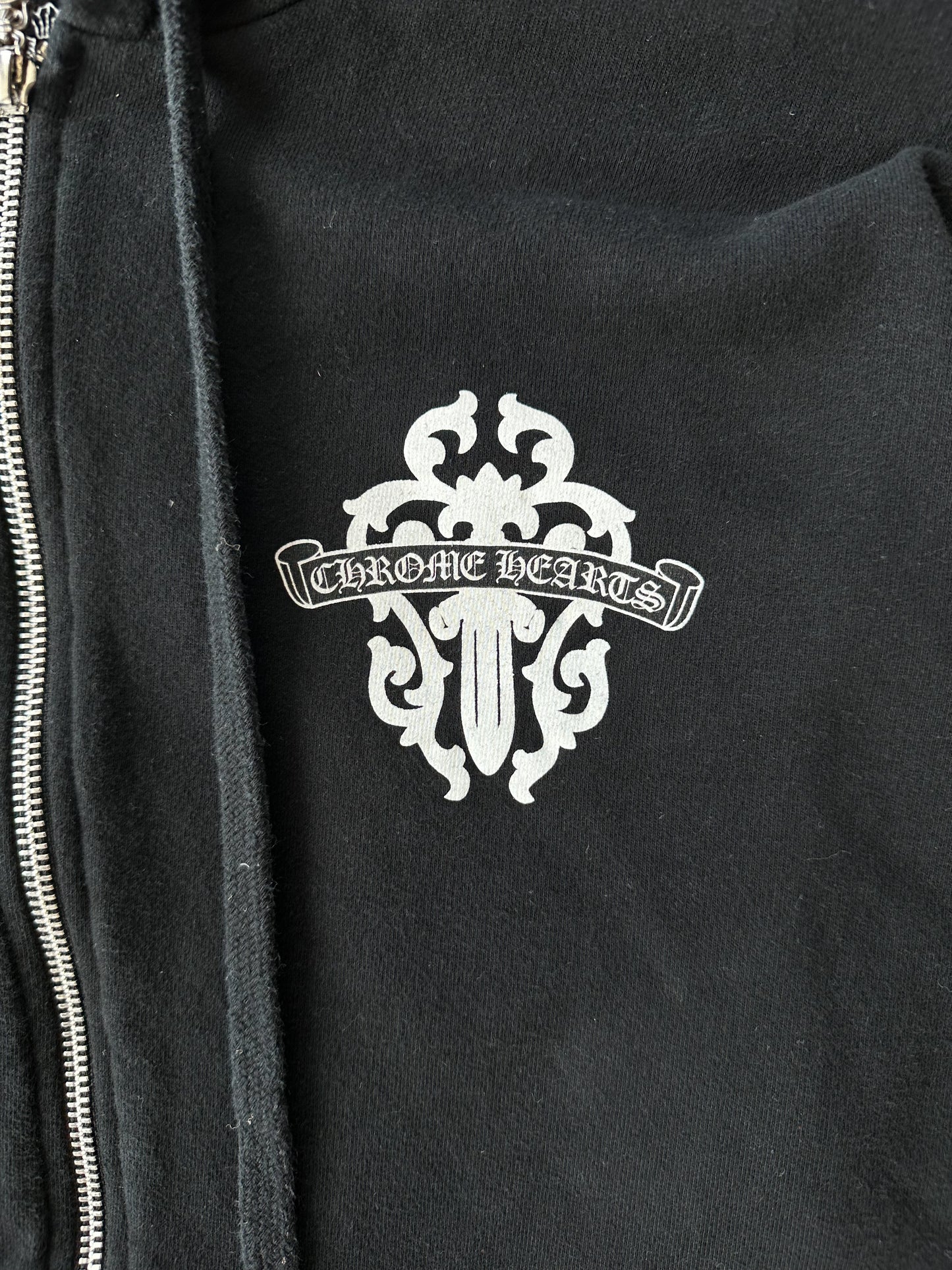 Chrome Hearts Black & White Dagger Zip Up Hoodie