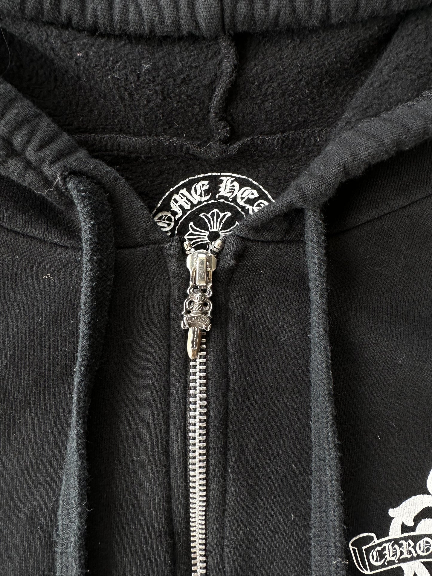 Chrome Hearts Black & White Dagger Zip Up Hoodie