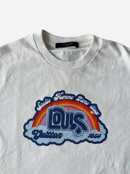 Louis Vuitton White Rainbow Logo T-Shirt