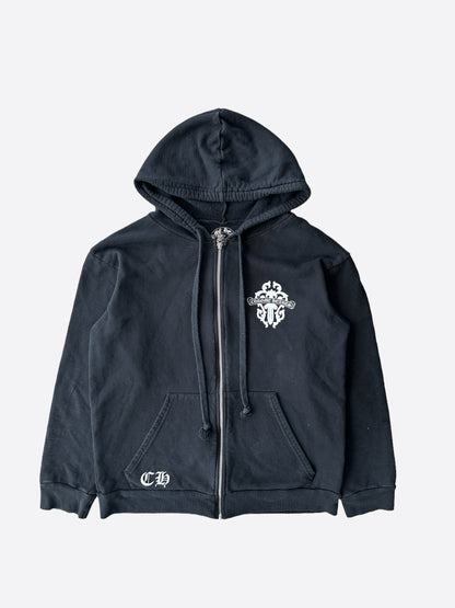 Chrome Hearts Black & White Dagger Zip Up Hoodie