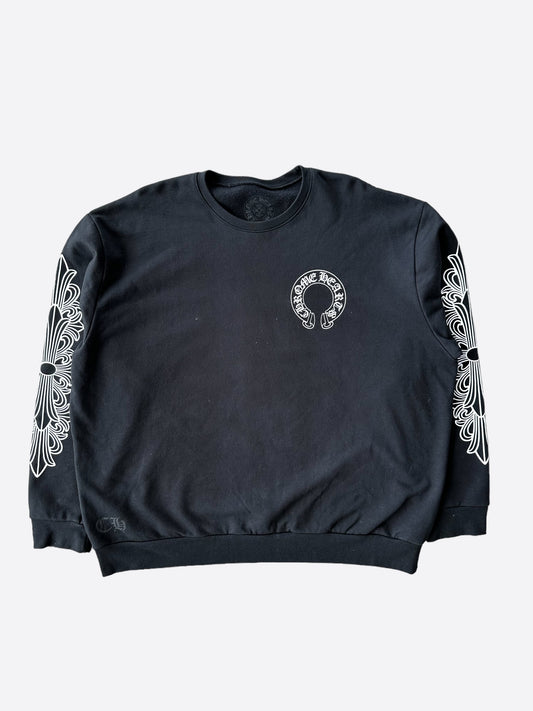 Chrome Hearts Black & White Horseshoe Logo Sweater