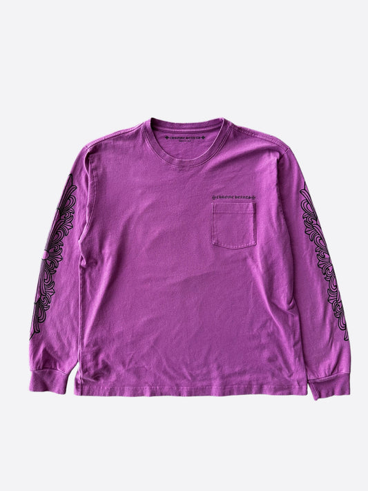 Chrome Hearts Matty Boy Purple Spider Web Longsleeve T-Shirt