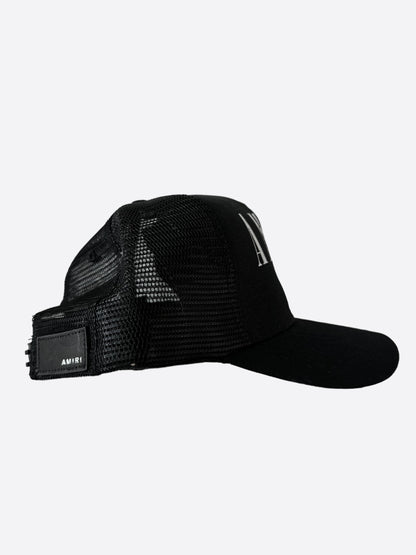 Amiri Black & White Rabbit Core Logo Trucker Hat