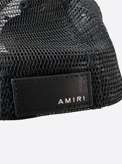 Amiri Black & White Rabbit Core Logo Trucker Hat