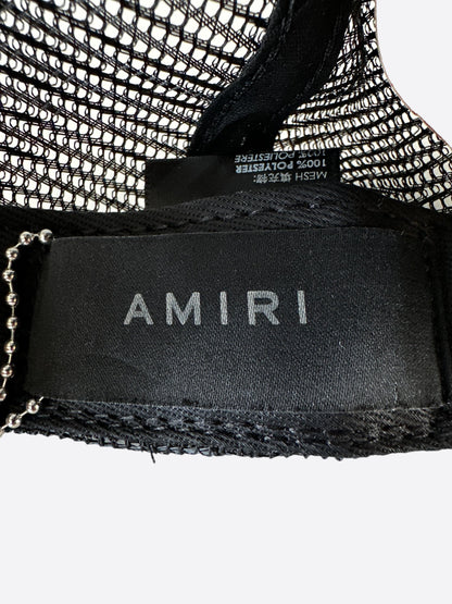 Amiri Black & White Rabbit Core Logo Trucker Hat