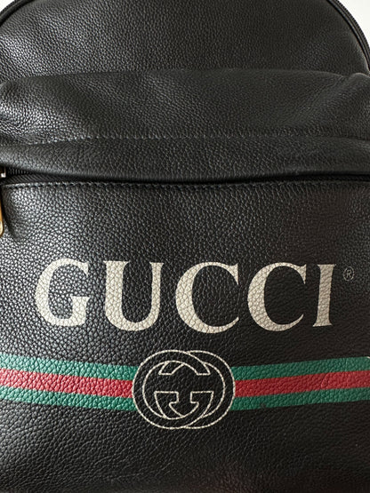 Gucci Black Classic Logo Backpack