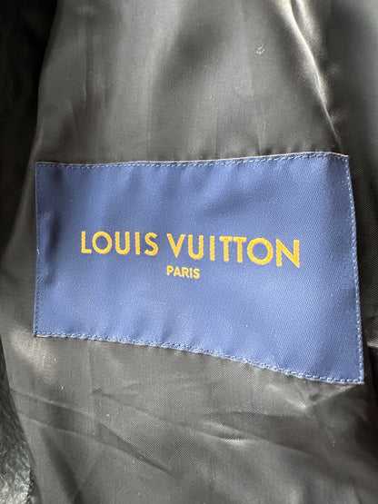 Louis Vuitton Black Leather Aviator Shearling Jacket