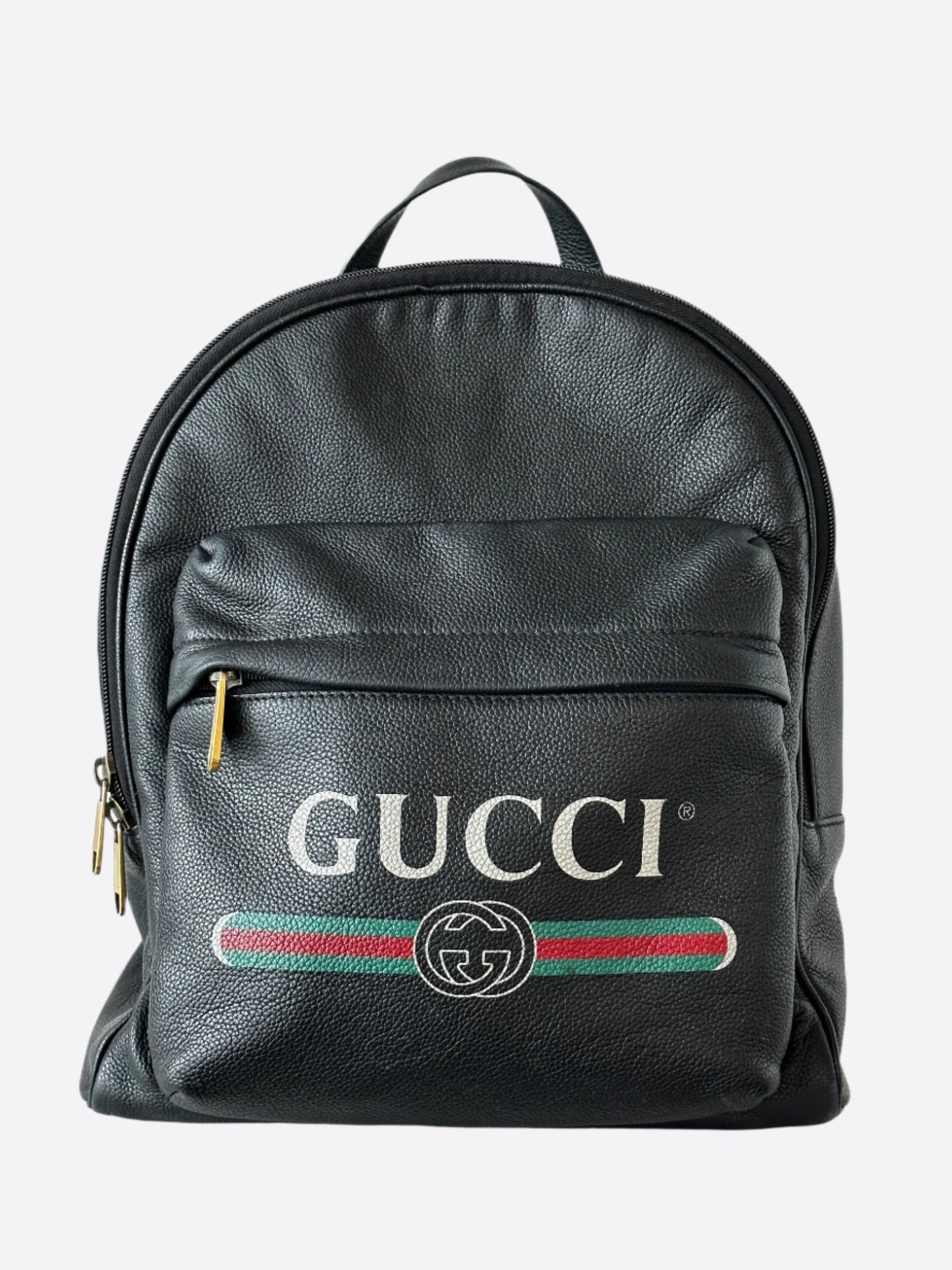 Gucci Black Classic Logo Backpack