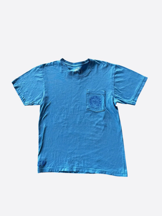 Chrome Hearts Blue Miami Horseshoe Logo T-Shirt