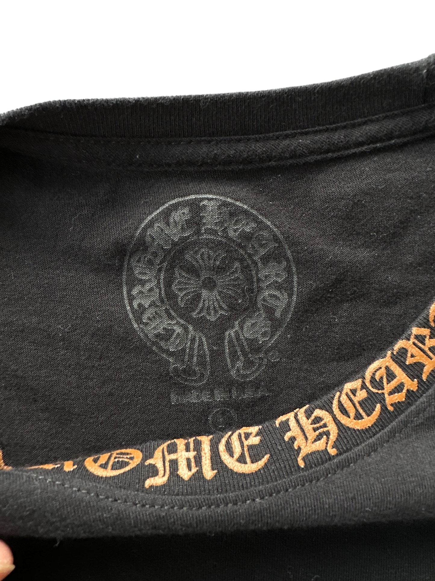 Chrome Hearts Black & Brown Neck Logo Longsleeve T-Shirt