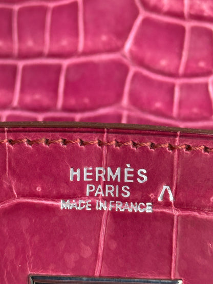 Hermes Pink Crocodile & Palladium Hardware Birkin 30