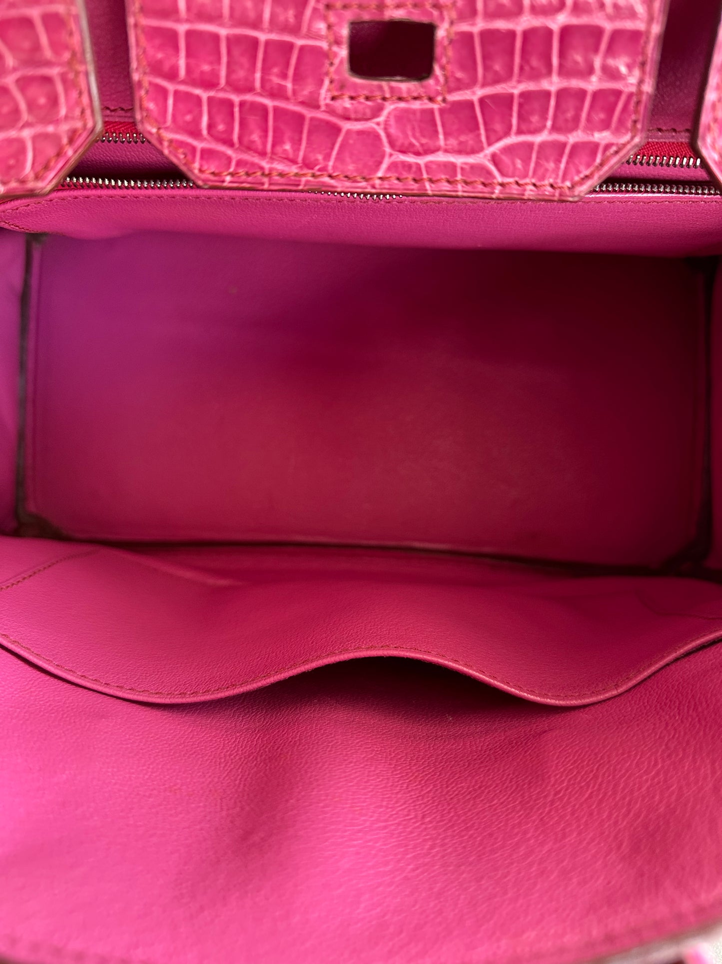 Hermes Pink Crocodile & Palladium Hardware Birkin 30