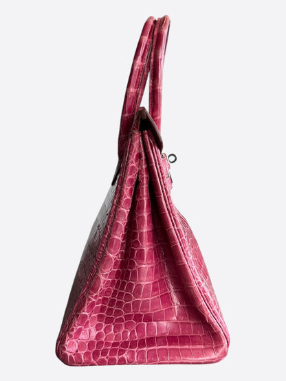 Hermes Pink Crocodile & Palladium Hardware Birkin 30