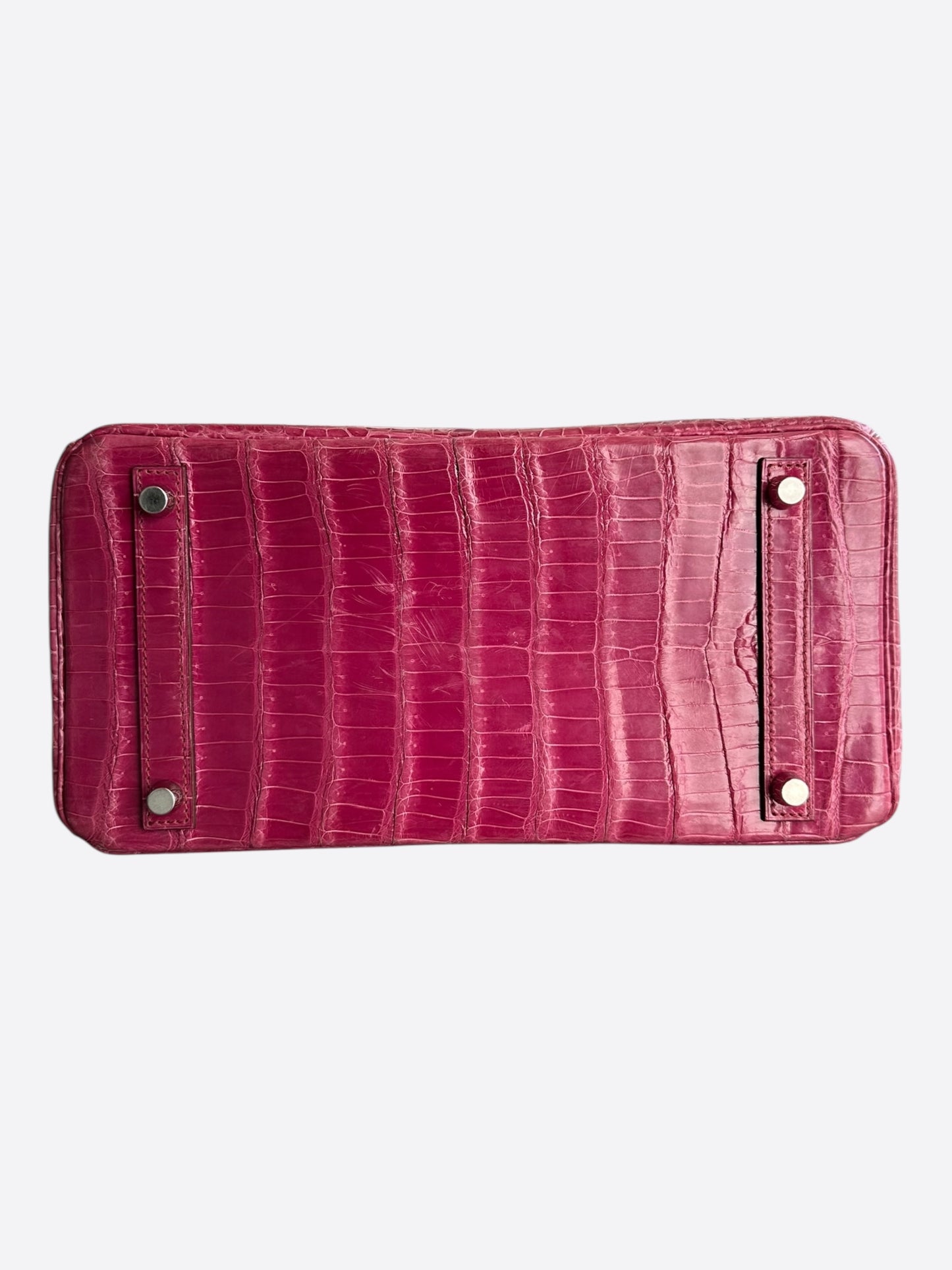 Hermes Pink Crocodile & Palladium Hardware Birkin 30