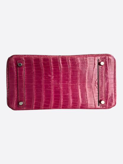 Hermes Pink Crocodile & Palladium Hardware Birkin 30