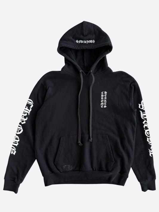 Chrome Hearts Black & White Script Logo Hoodie