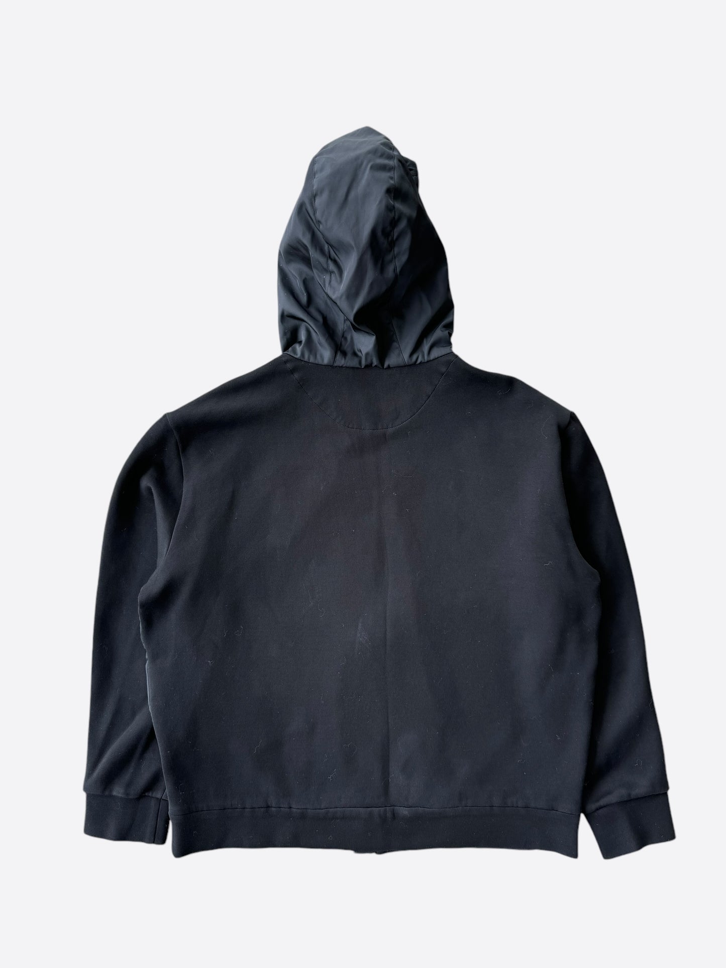 Prada Black Nylon Zip Up Hoodie