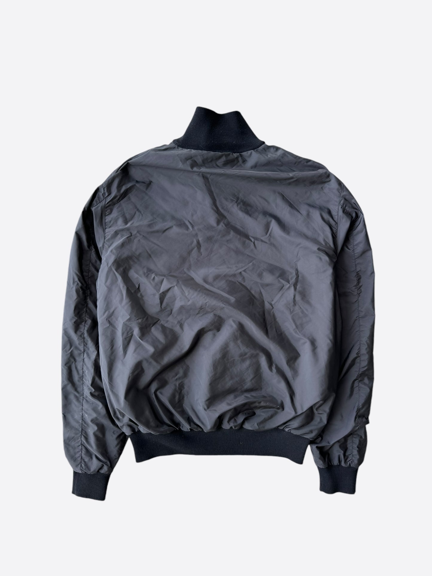 Prada Black Nylon Reversible Bomber Jacket