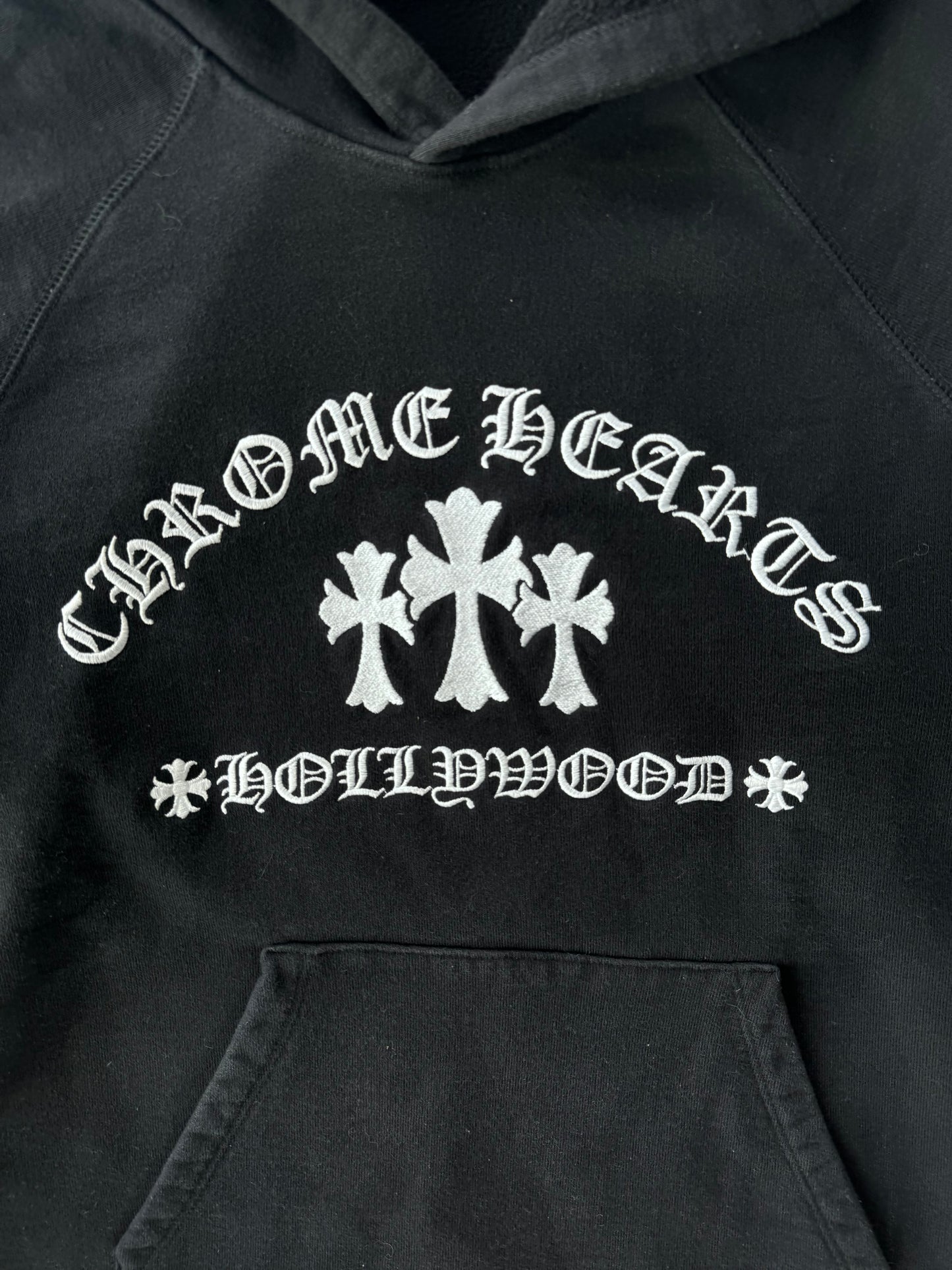 Chrome Hearts Black & White Triple Cross Embroidered Hoodie