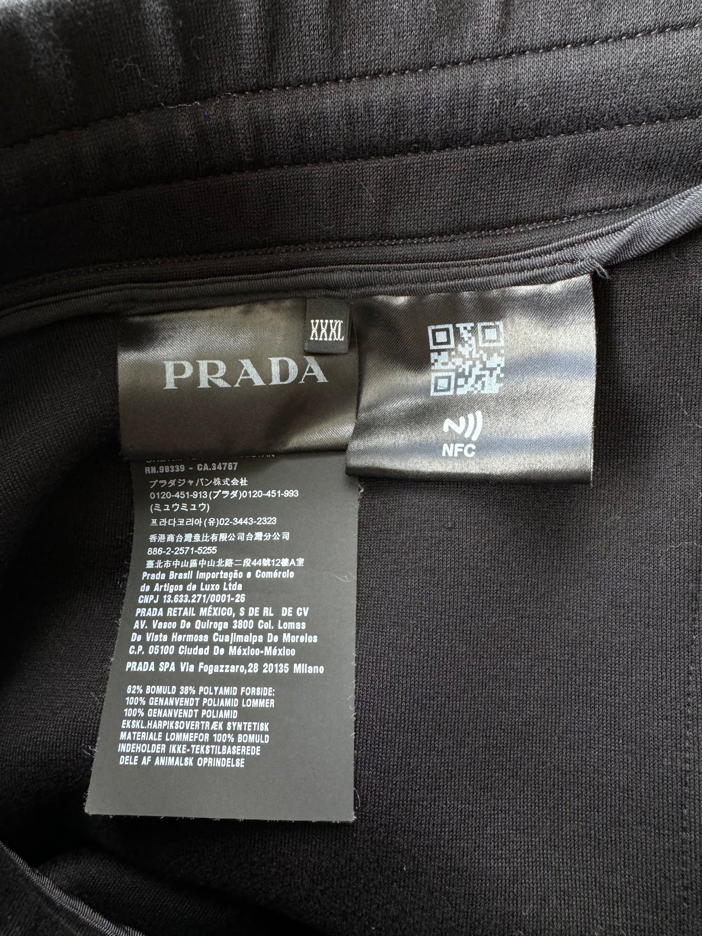 Prada Black Nylon Cargo Pants