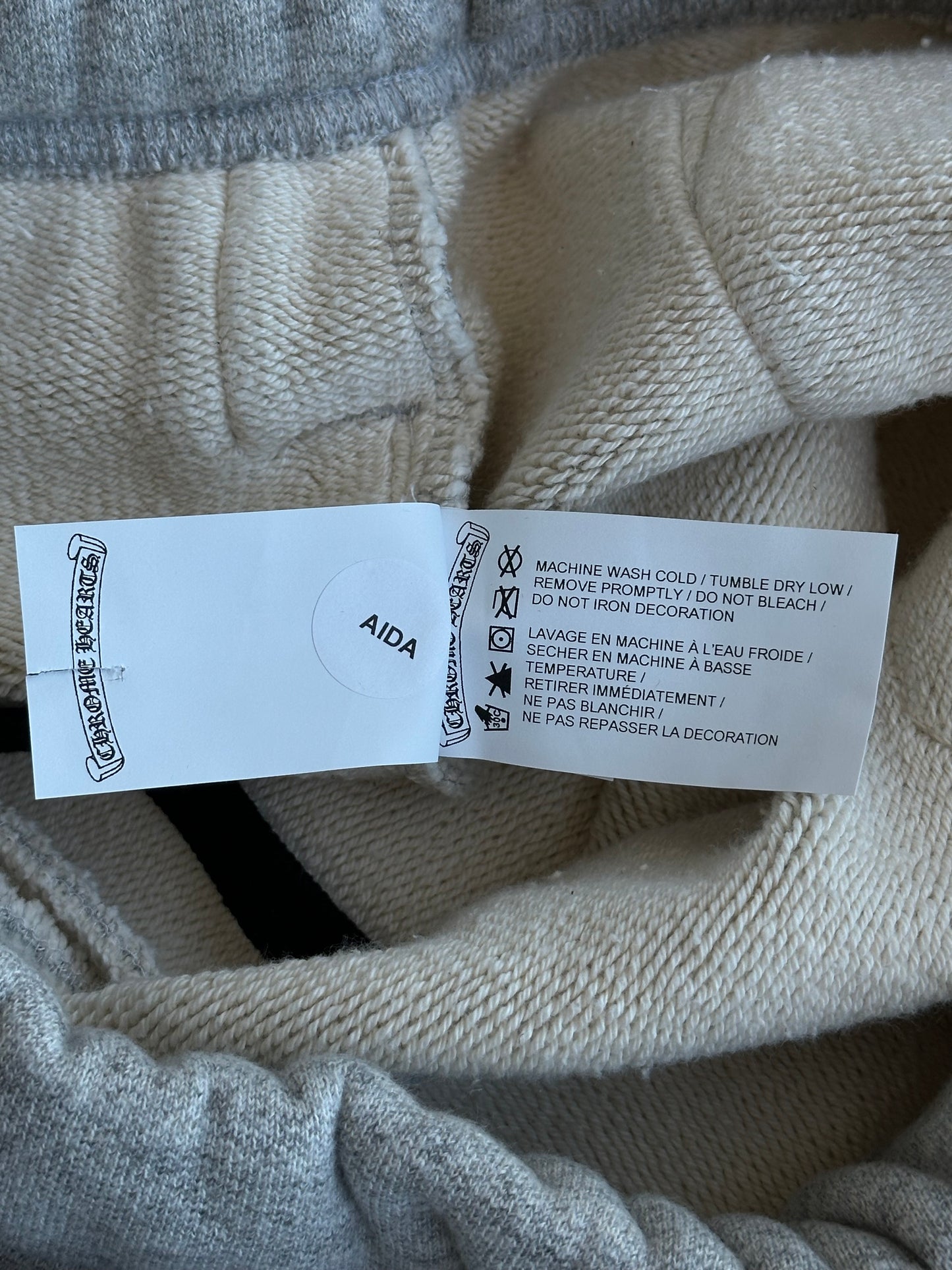 Chrome Hearts Grey & Black CH Logo Embroidered Shorts