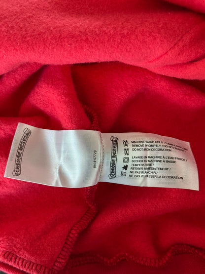 Chrome Hearts Red & White Scroll Logo Hoodie