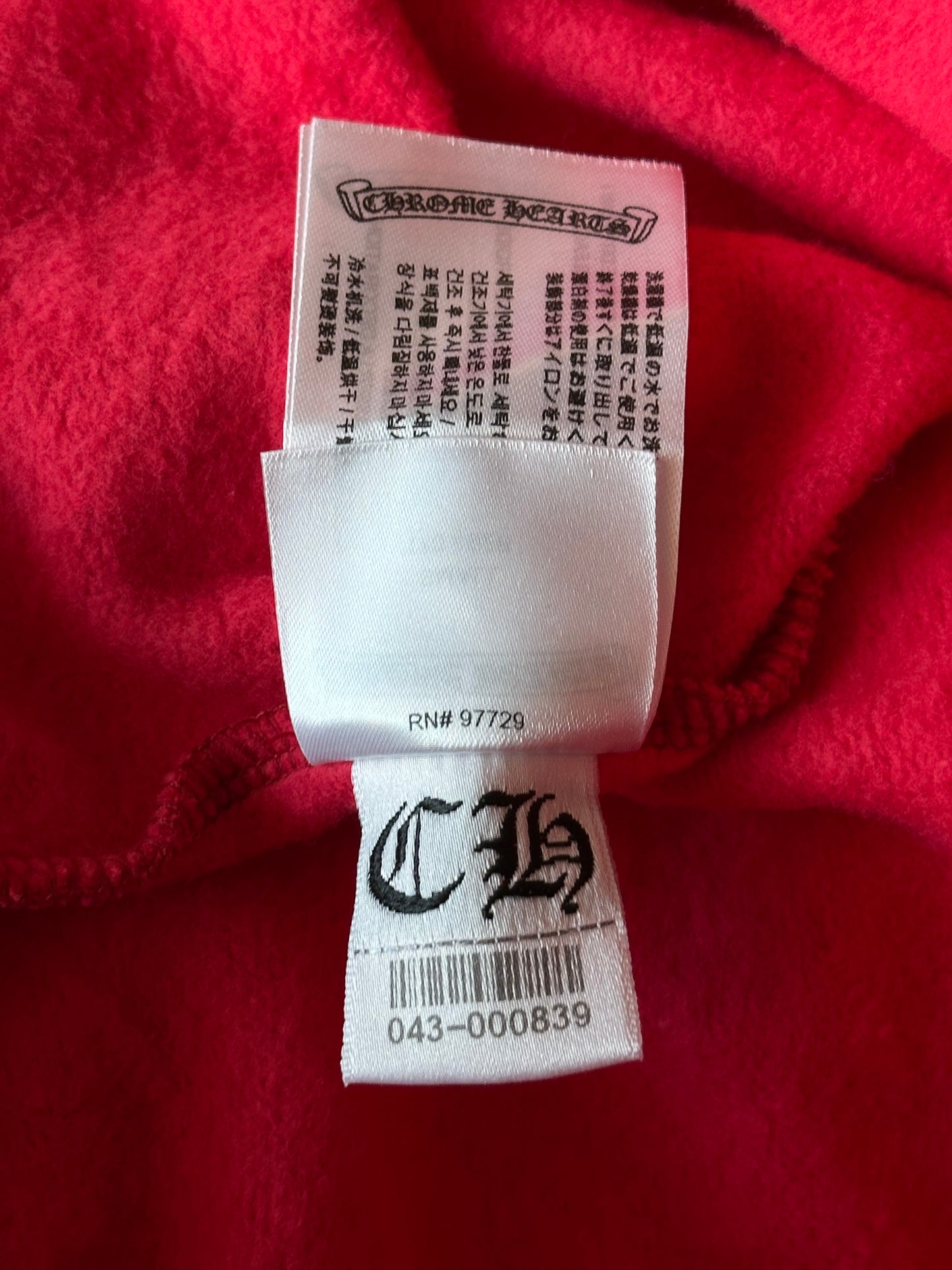 Chrome Hearts Red & White Scroll Logo Hoodie