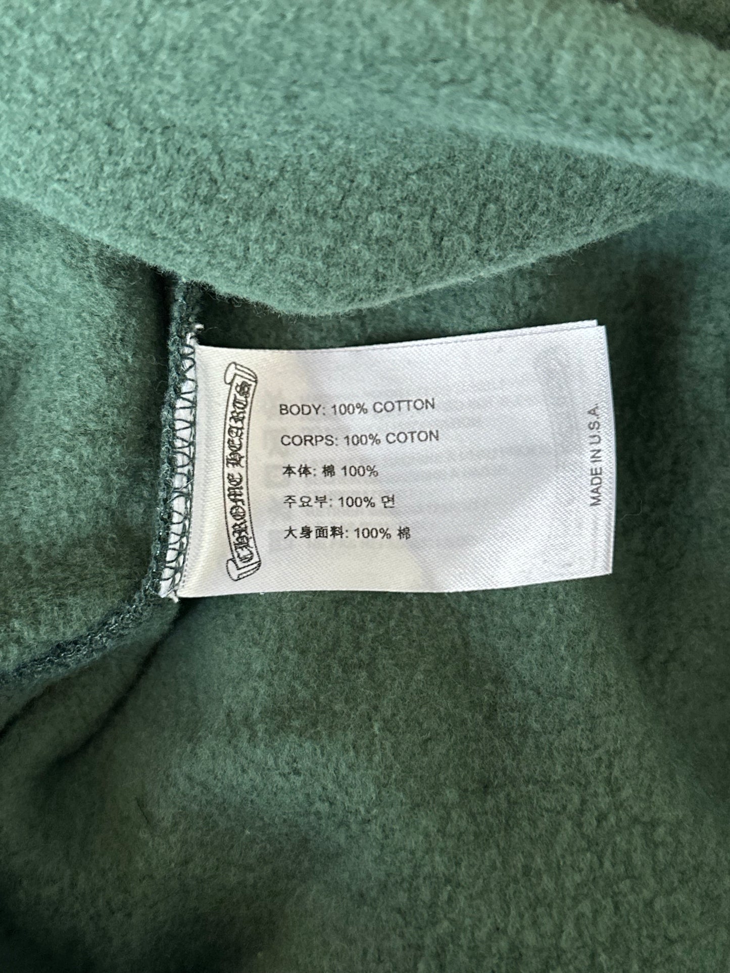 Chrome Hearts Green & Yellow T-Bar Logo Hoodie