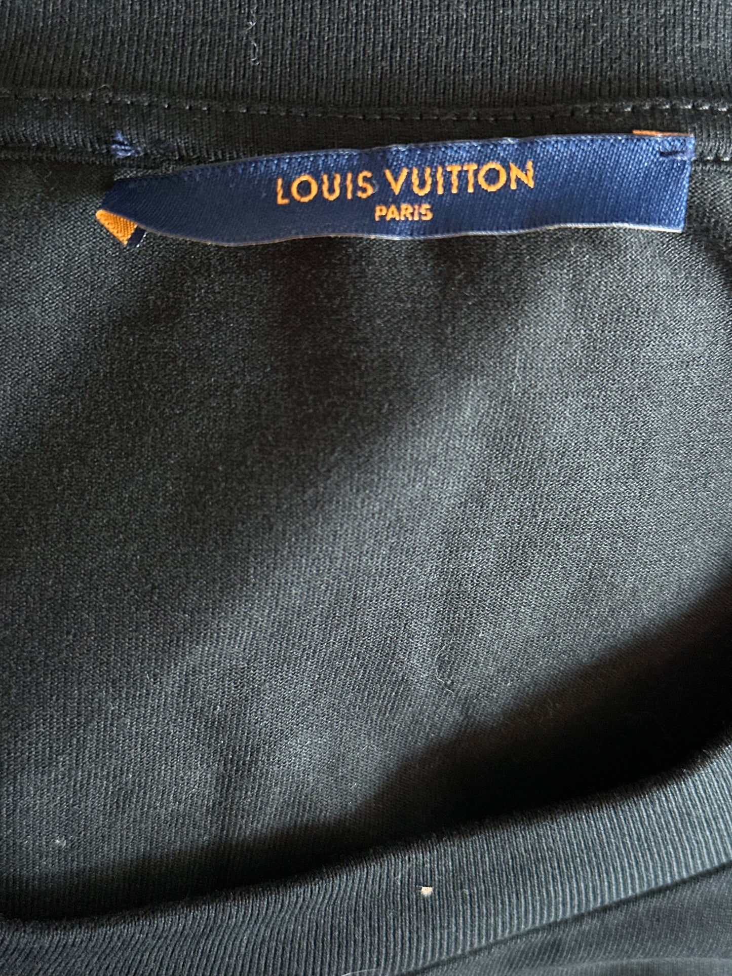 Louis Vuitton NBA Black Embroidered Patches T-Shirt