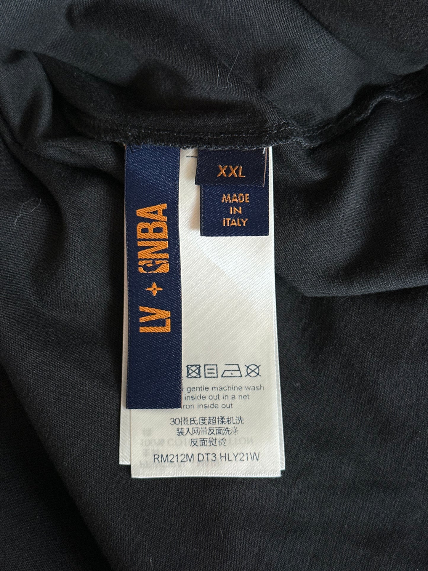 Louis Vuitton NBA Black Embroidered Patches T-Shirt
