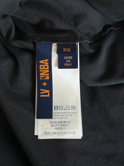 Louis Vuitton NBA Black Embroidered Patches T-Shirt