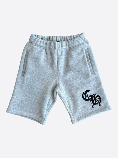 Chrome Hearts Grey & Black CH Logo Embroidered Shorts
