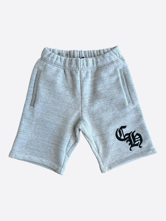 Chrome Hearts Grey & Black CH Logo Embroidered Shorts