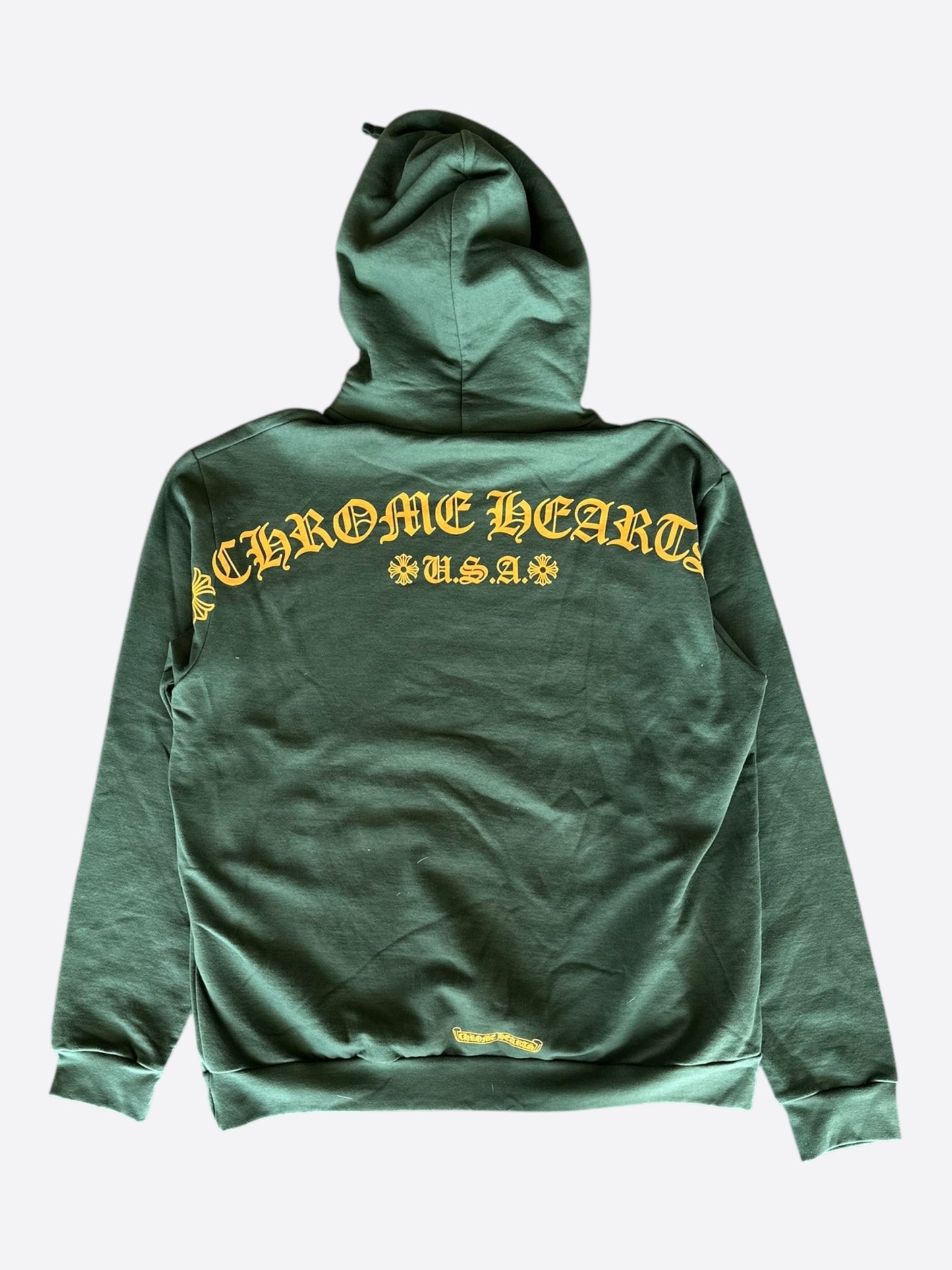 Chrome Hearts Green & Yellow T-Bar Logo Hoodie