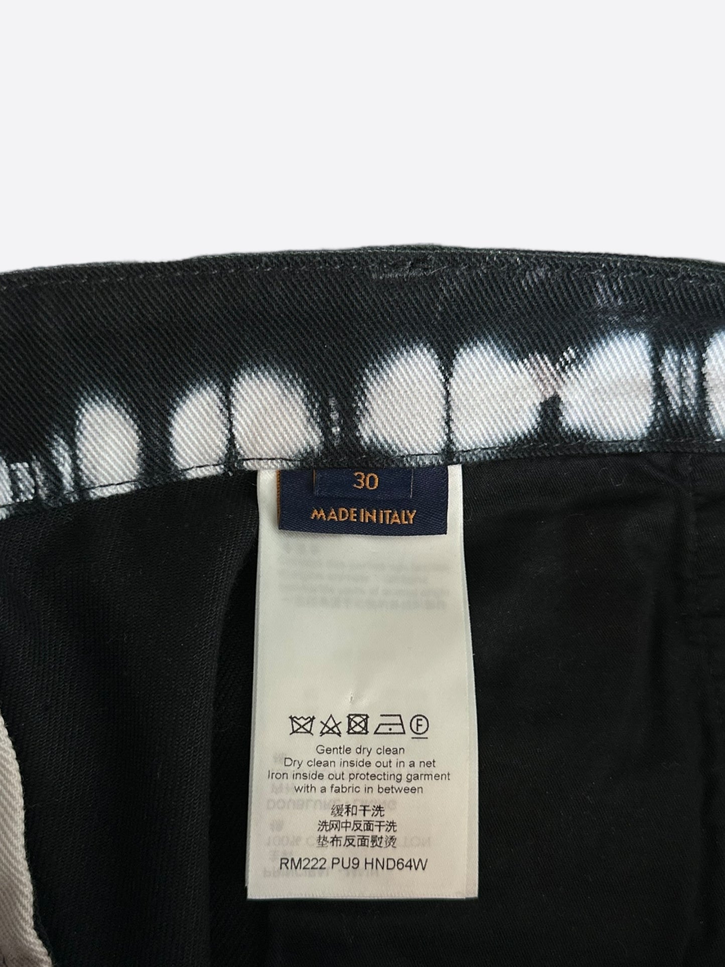 Louis Vuitton Black & Cream Tie-Dye Monogram Carpenter Pants