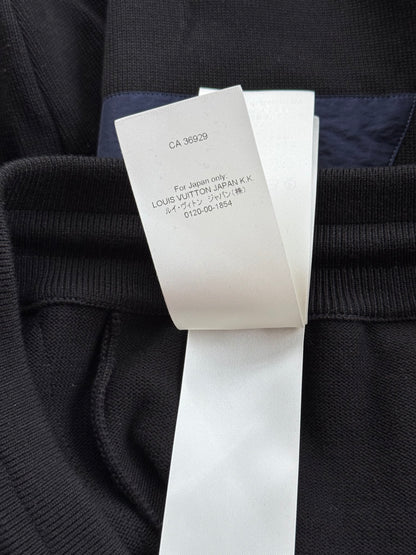 Louis Vuitton Black & Blue Logo Panelled Sweatpants