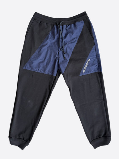 Louis Vuitton Black & Blue Logo Panelled Sweatpants