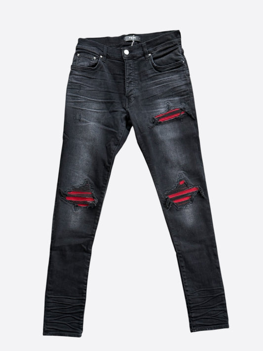 Amiri Aged Black & Red Patch MX1 Jeans