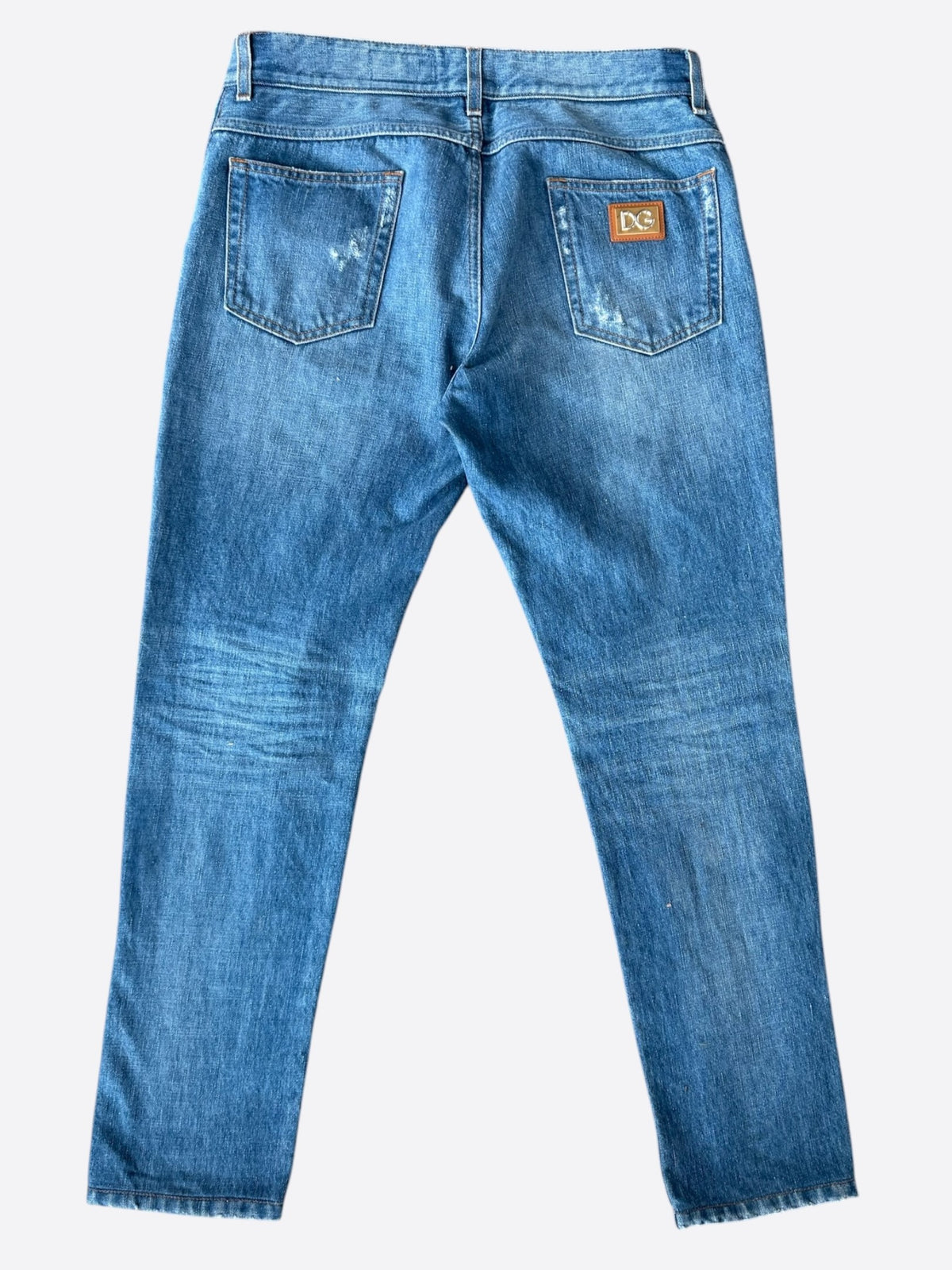Dolce & Gabbana Blue Distressed Denim Jeans