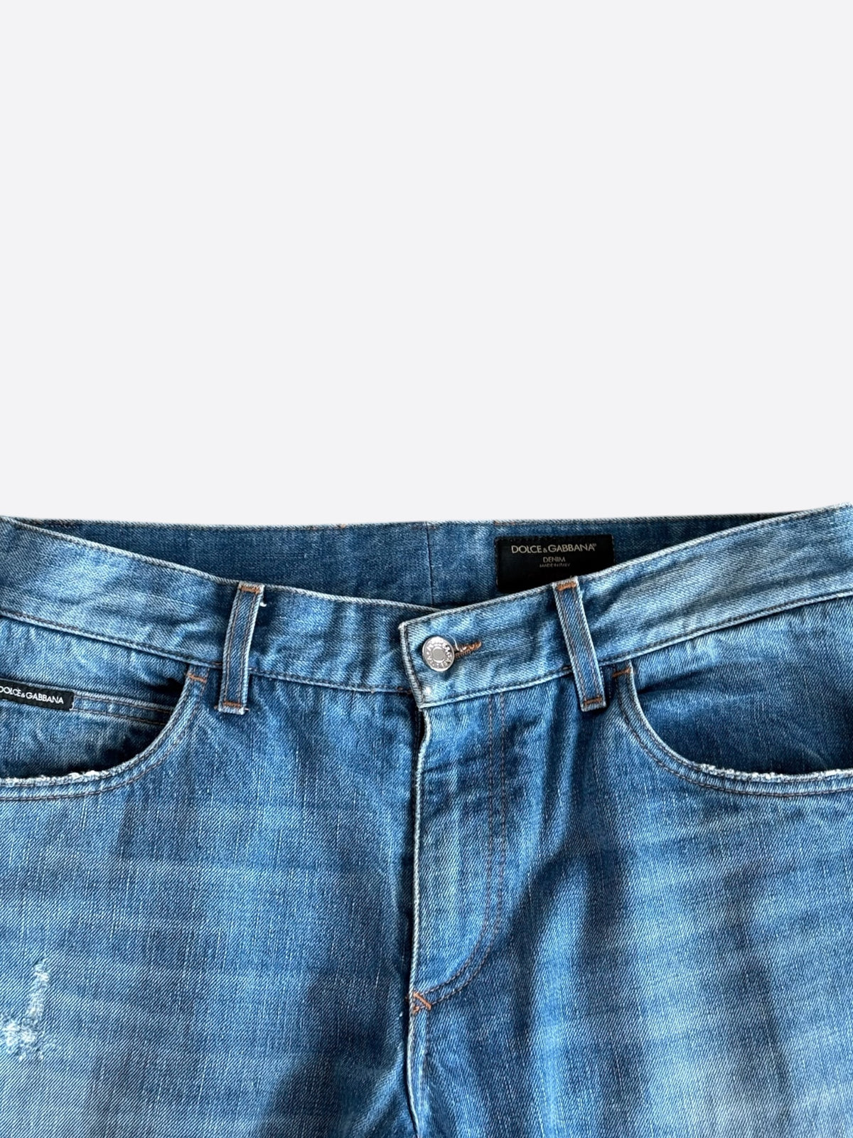 Dolce & Gabbana Blue Distressed Denim Jeans