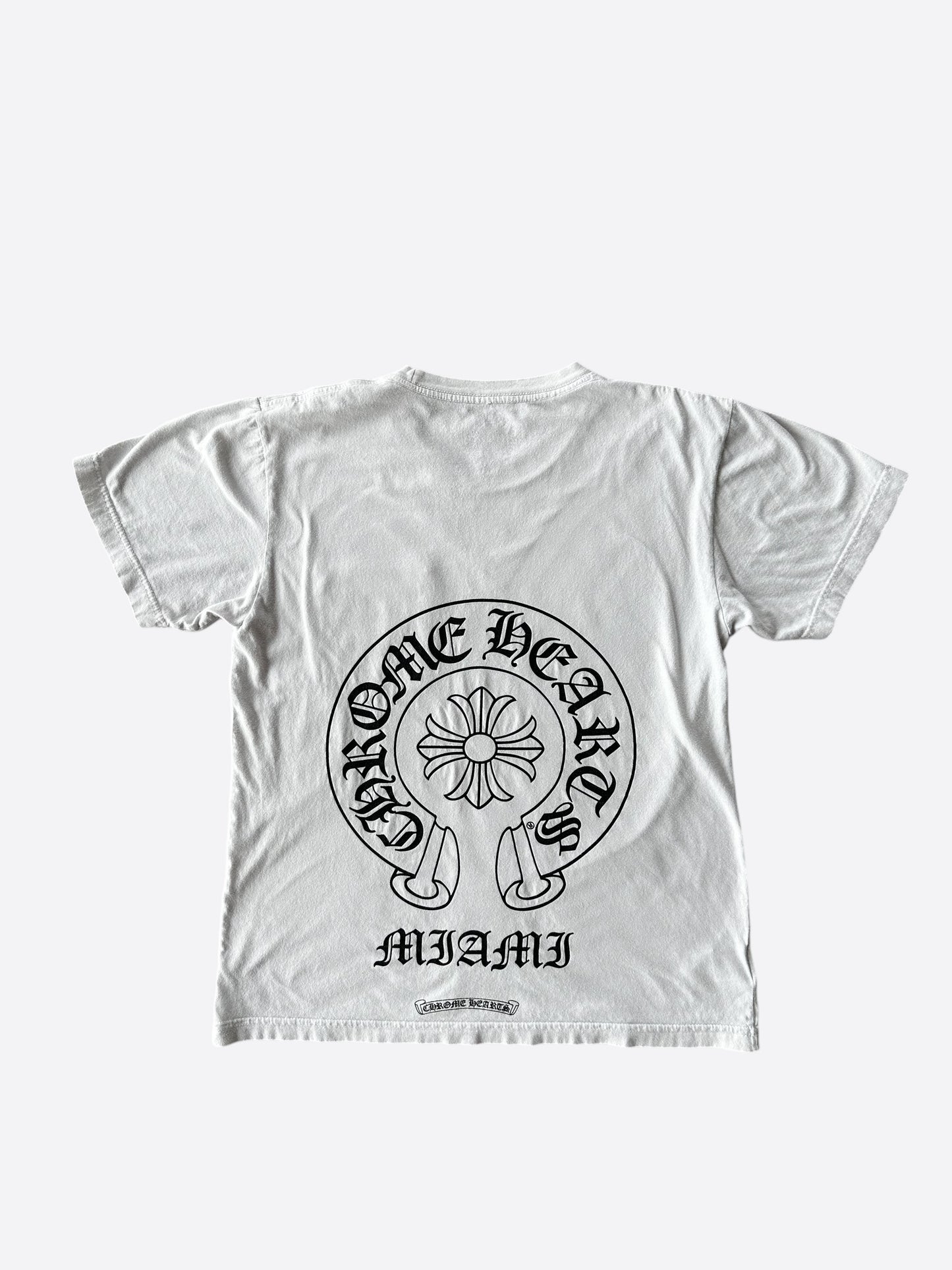 Chrome Hearts White & Black Miami Horseshoe Logo T-Shirt