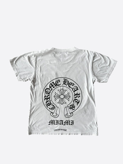 Chrome Hearts White & Black Miami Horseshoe Logo T-Shirt