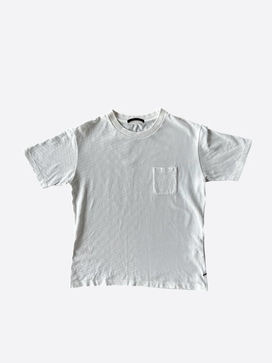 Louis Vuitton White Half Damier Pocket T-Shirt