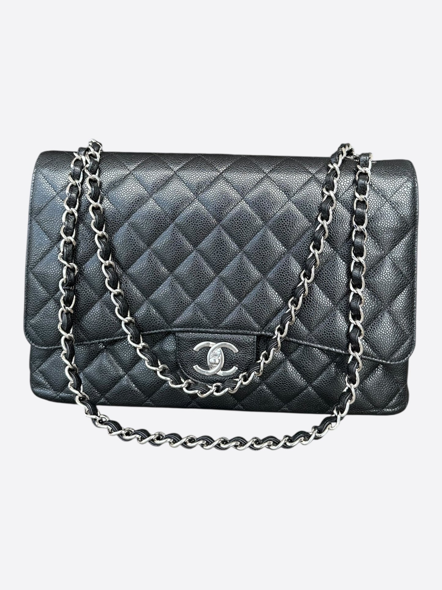 Chanel Black Caviar Maxi Double Flap Bag
