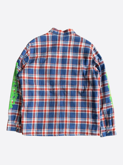 Chrome Hearts Blue & Green Floral Padded Flannel Jacket