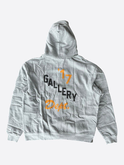 Gallery Dept Grey Boxing Logo Zip Up Hoodie